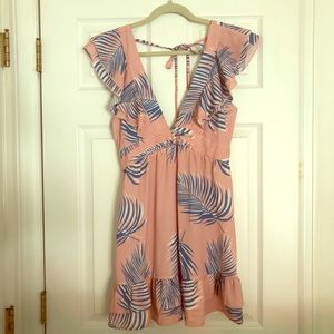 Palm leaf mini dress